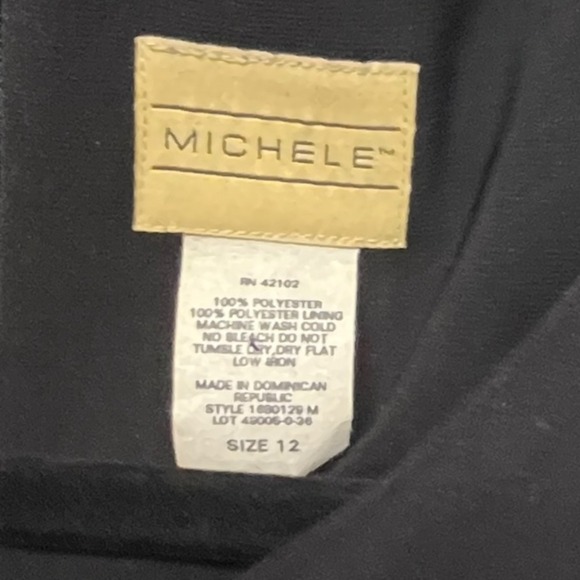 Vintage Michele Black Shift Dress Body Con‎ Size 12 Librarian Acadamia Preppy - Picture 5 of 5